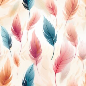 Whimsical Feather Fusion Seamless Pattern