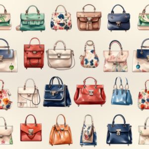 Fashion Sketch Handbag Delight Seamless Pattern