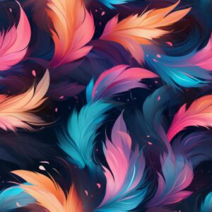 Airbrushed Feather Fantasy Delight Seamless Pattern