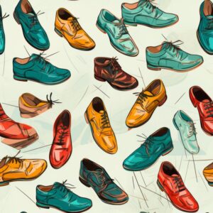 Stylish Shoes Fashion Sketch Pattern Seamless Pattern