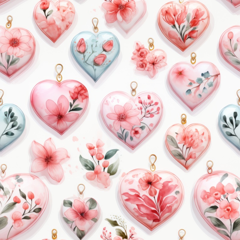 Sweetheart Blooms - Floral Watercolor Delight Seamless Pattern