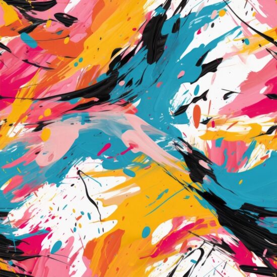 Vibrant Brush Strokes: Abstract Expressionism Seamless Pattern