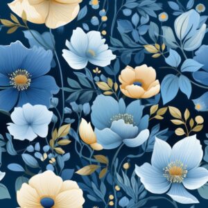 Soft Blue Floral Bliss Design Seamless Pattern