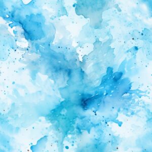 Sky Blue Watercolor Splatters Seamless Pattern