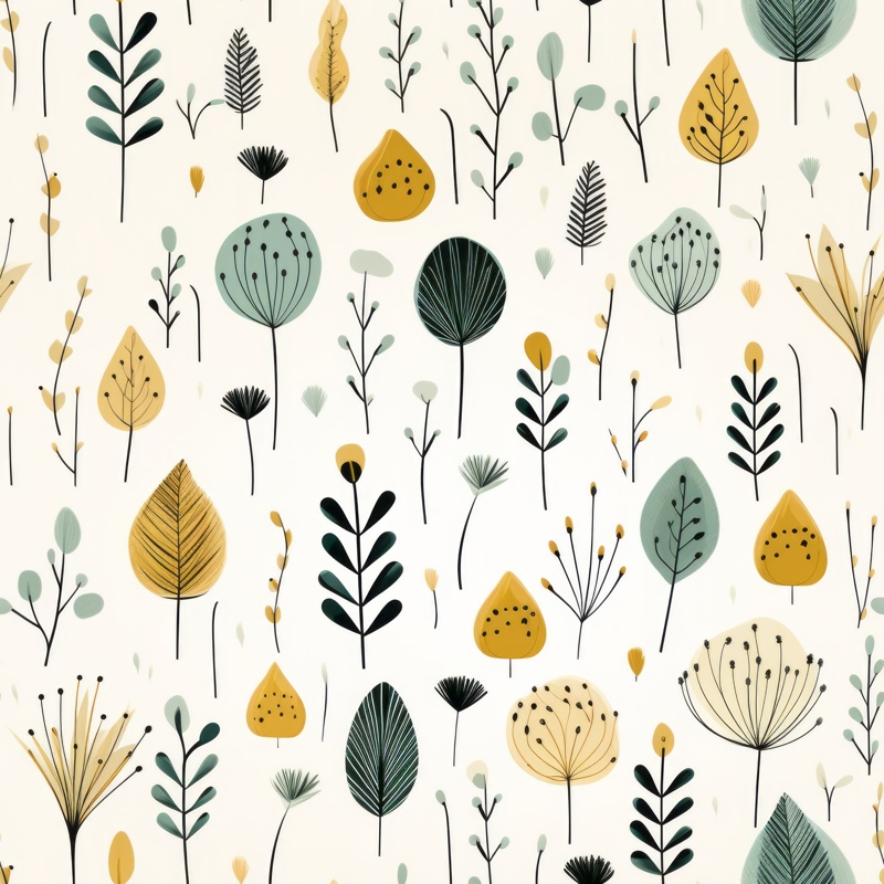 Minimalist Botanical Elegance Seamless Pattern