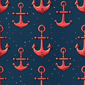 Nautical Red Anchors: Captivating Design for Creatives Seamless Pattern