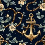 Classic Navy Blue Anchor Design Seamless Pattern