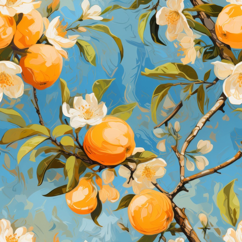 Apricot Delight Seamless Pattern Design for Download