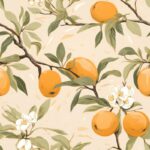 Apricot Painted Food Fruit Pattern Seamless Pattern