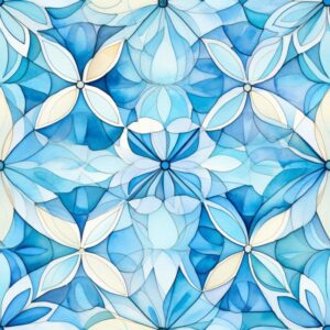 Architectural Watercolor Kaleidoscope: Symmetric Splendor Seamless Pattern