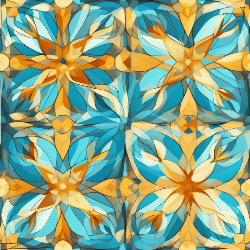 Architectural Wonderland: Symmetrical Kaleidoscope Seamless Pattern