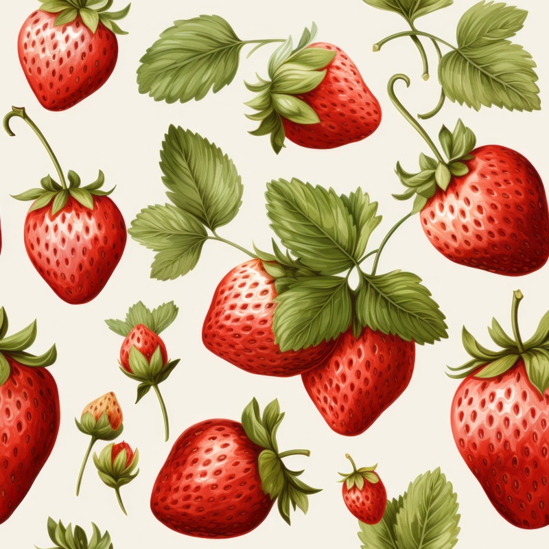 Berrylicious Watercolor Strawberry Pattern Seamless Pattern