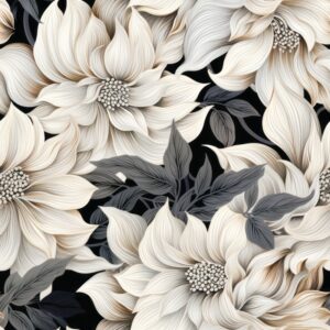 Botanical Bliss: Stipple Brush Floral Design Seamless Pattern