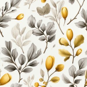 Botanical Oak: Minimalistic Floral Delight Seamless Pattern