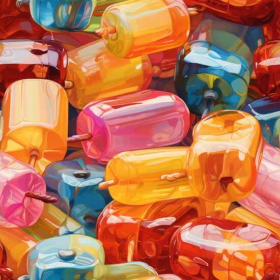 Candy Confectionery Oil-Paint Style Seamless Pattern