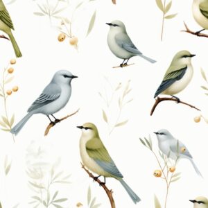 Chirpy Avian Delightful Watercolor Pattern Seamless Pattern