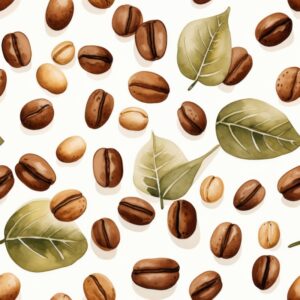Coffee Bean Elegance: Watercolor Minimalistic Delight Seamless Pattern