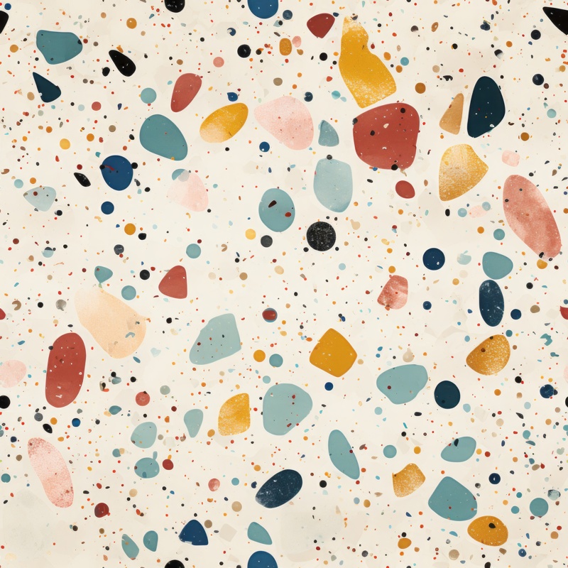 Colorful Specks Terrazzo Tiles Paper Seamless Pattern