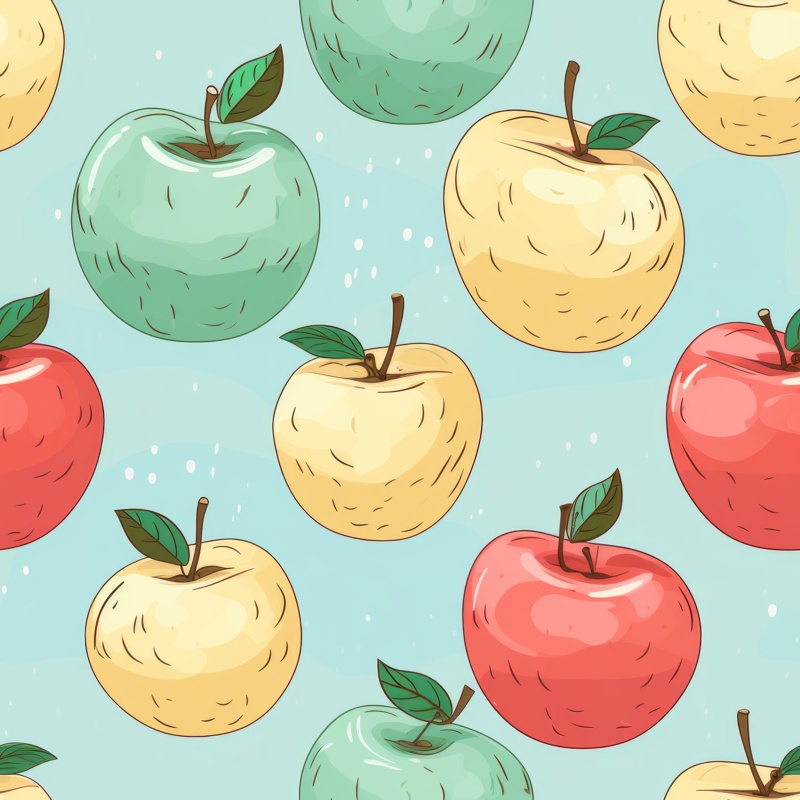 Delicate Apple Delights Seamless Pattern