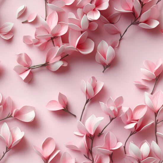 Delicate Magnolia Blossom Petals Gradient Seamless Pattern