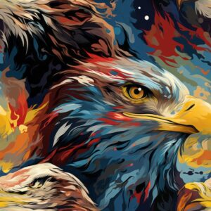 Eagle Expressionism Seamless Pattern