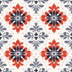 Elegant Floral Damask: Pointillism Style Seamless Pattern