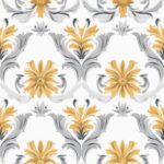 Elegant Floral Gold Damask Design Seamless Pattern
