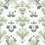 Ethereal Garden: Modern Illustration Damask Seamless Pattern