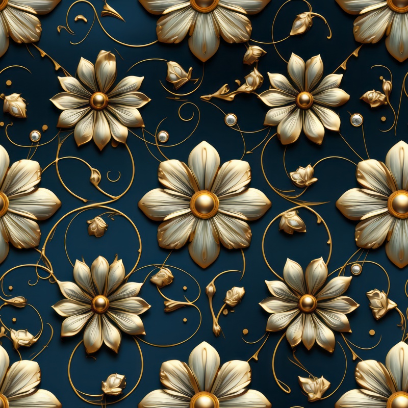 Filigree Illumination Floral Accessory Design Seamless Pattern