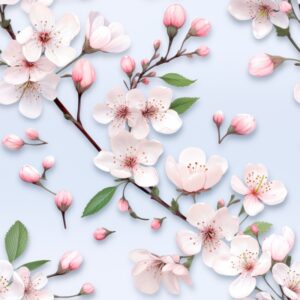 Floral Bliss: Cherry Blossom Delicacy Seamless Pattern