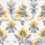 Floral Elegance: Minimalistic Damask Pattern Seamless Pattern