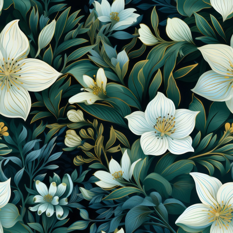 Floral Whisper: Soulful Blossom Delight Seamless Pattern