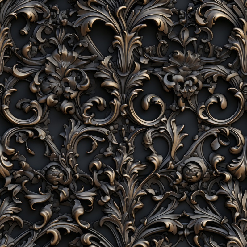 Floral Wrought Iron Elegance Seamless Pattern