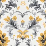 Golden Ink: Elegant Floral Damask Design Seamless Pattern