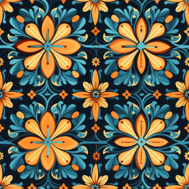 Gothic Floral Illumination Seamless Pattern