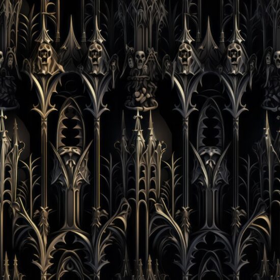 Gothic Sketch Sword Architecture Pattern Seamless Pattern