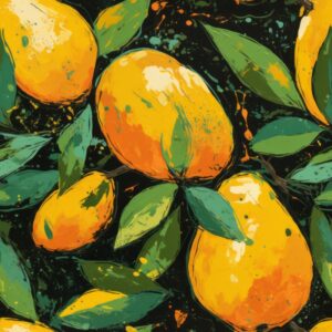 Juicy Mango Expressions Seamless Pattern