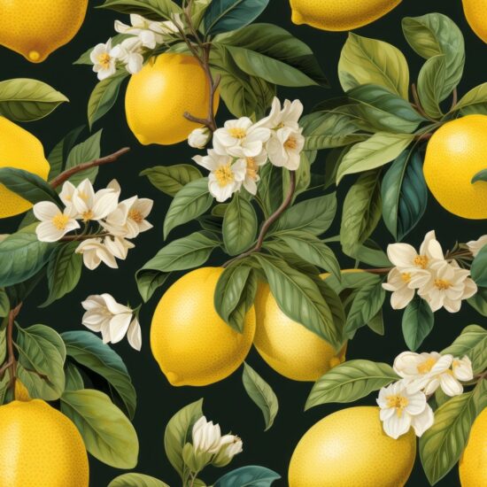 Luscious Lemon Botanical Delight Seamless Pattern