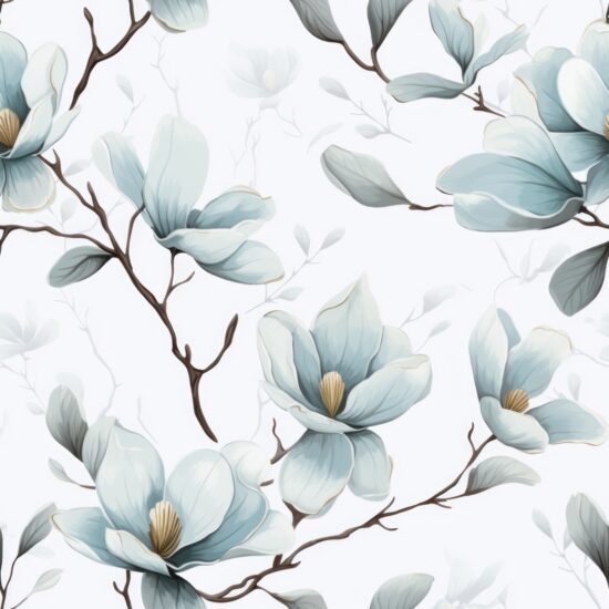 Magnolia Watercolor Beauty Seamless Pattern