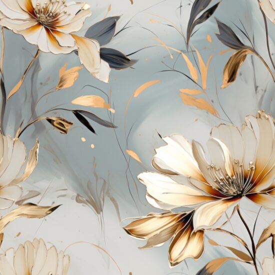 Minimalistic Floral Oil Paint Pattern Seamless Pattern