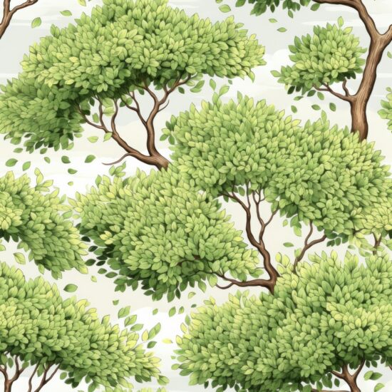 Natures Brushstroke: Pointillism Oak Seamless Pattern