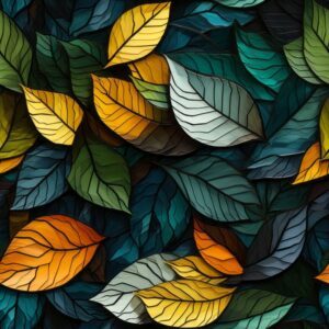 Natures Textured Canvas: Leafy Delight Seamless Pattern