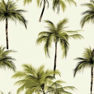 Pen and Ink Tropical Palm Tree Seamless Pattern
