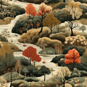 Rediscovered Woods: A Vintage Tale Seamless Pattern