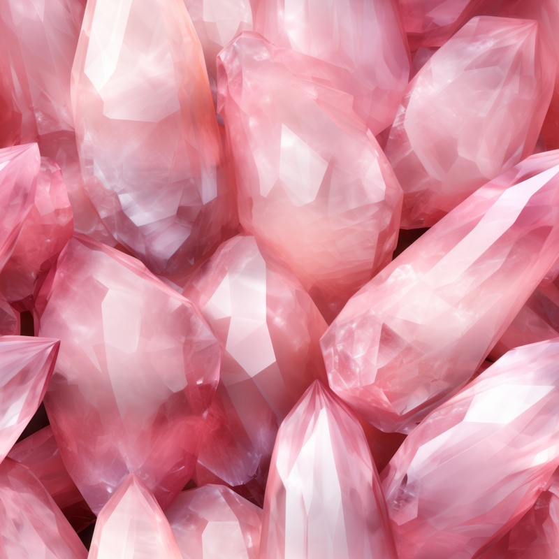 Rose Quartz Crystal Mineral Design Seamless Pattern Design For Download