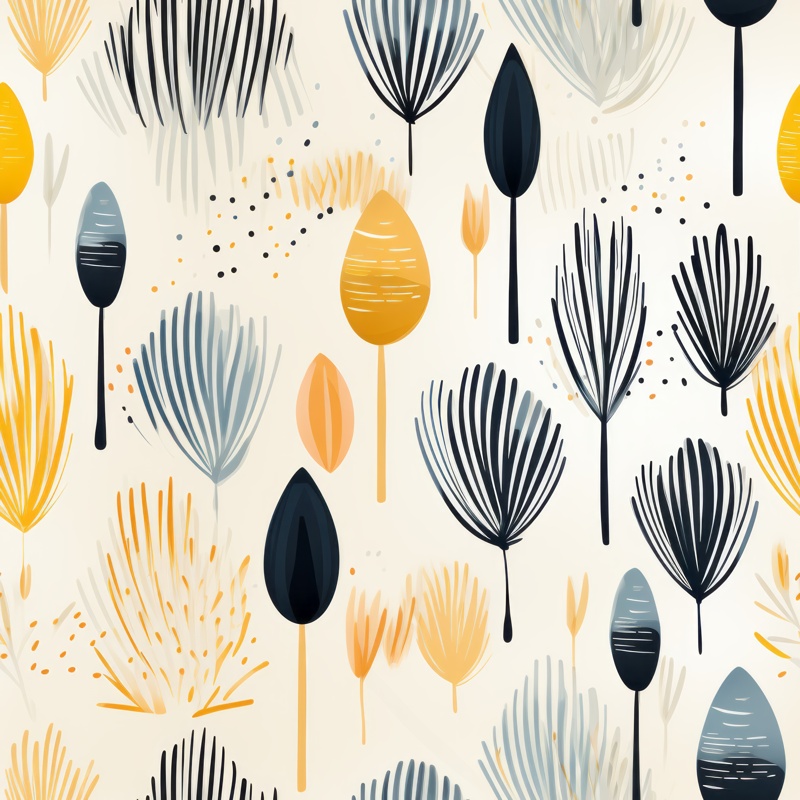 Sgraffito Brush Spoon Art Pattern Seamless Pattern