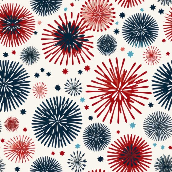 Sparkling Independence: Fourth of July Fireworks Seamless Pattern