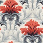 Subtle Floral Elegance: Naturalistic Damask Design Seamless Pattern