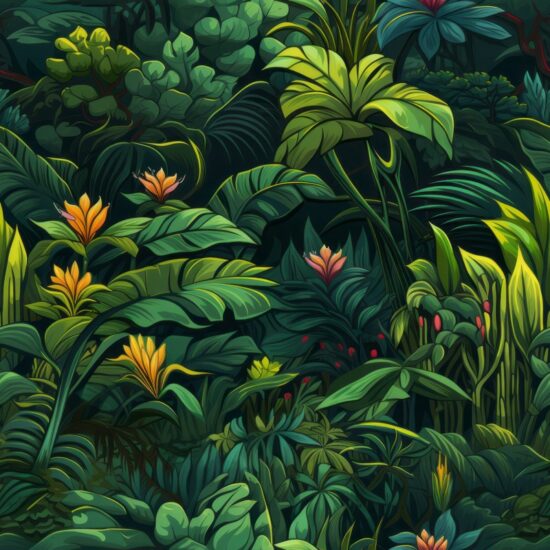 Tropical Jungle Land - Jungle-themed Seamless Pattern Seamless Pattern