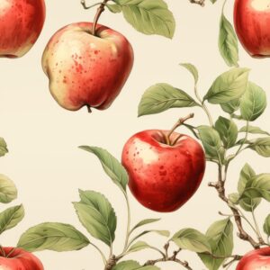 Watercolor Apple Delight Seamless Pattern